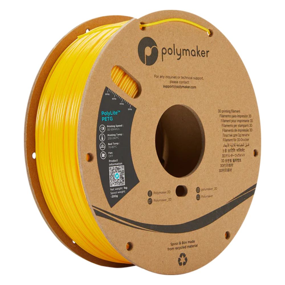 Polymaker - PolyLite PETG - Jaune (yellow) - 1,75 mm - 1 kg