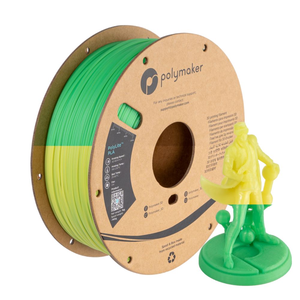 Polymaker - PolyLite PLA Temperature Color Changing - Vert Lime (Green-Lime) 