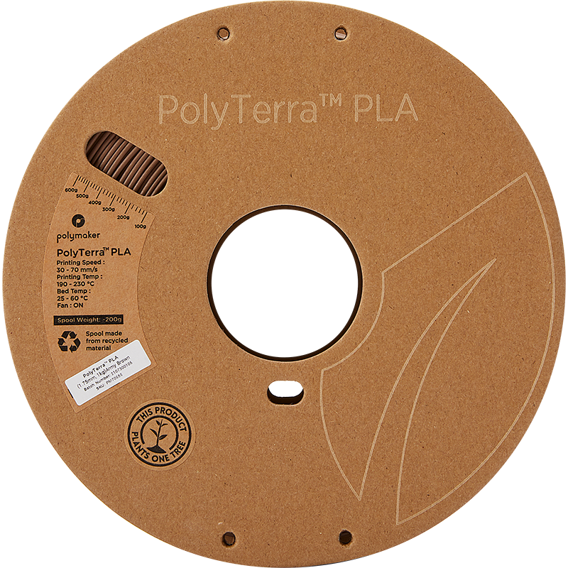 Polymaker - PolyTerra PLA - Marron Armée (Army Brown) - 1.75 mm - 1 kg