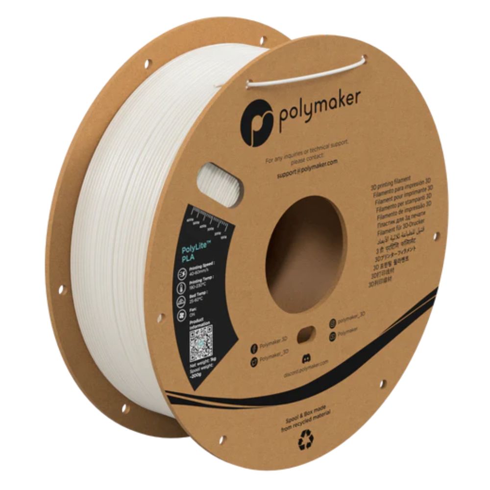 Polymaker - PolyLite PLA - Blanc (white) - 1,75 mm - 1 kg