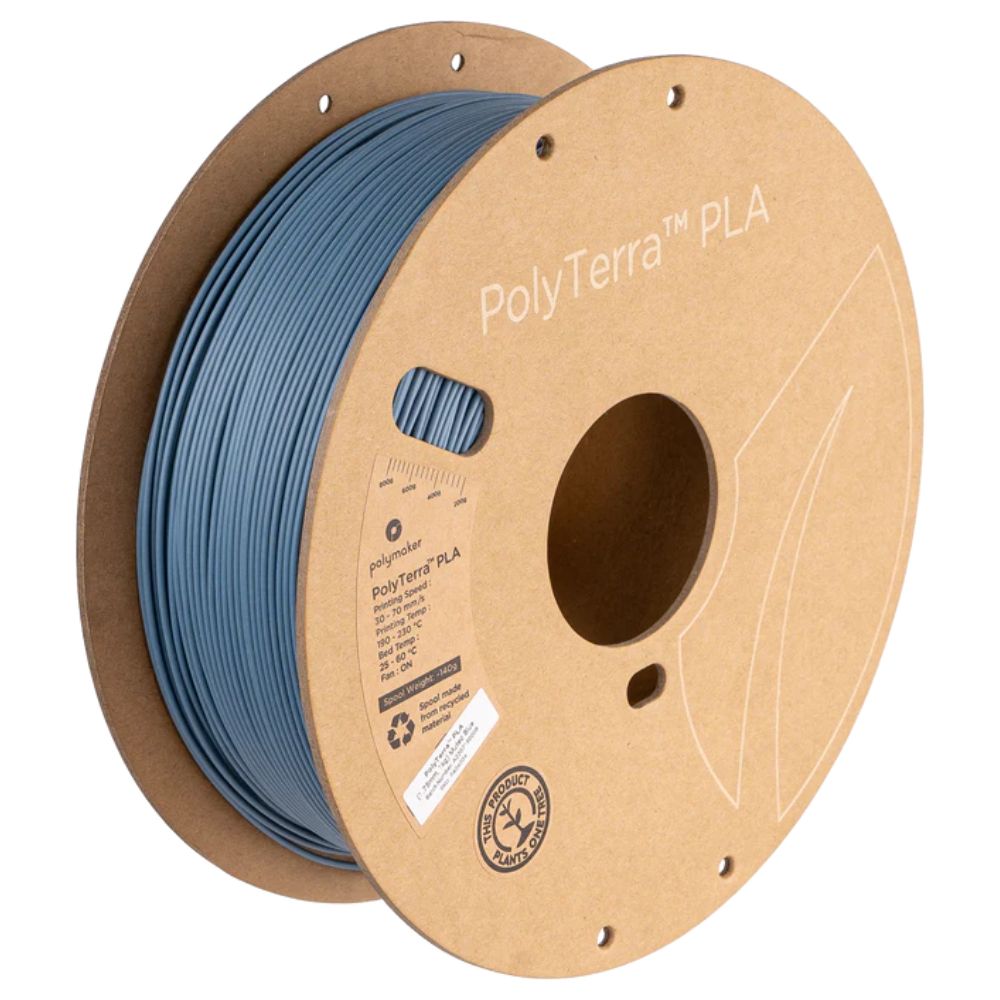 Polymaker - PolyTerra PLA - Bleu Doux (Muted Blue) - 1,75 mm - 1 kg