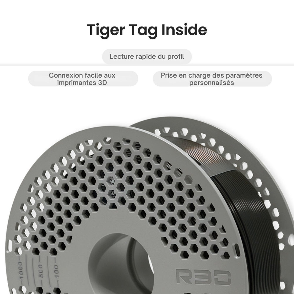 R3D - PETG High-Speed - Noir (Black) - 1,75 mm - 1 kg avec RFID TigerTag