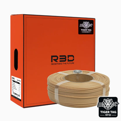 R3D - PLA WOOD - Bois Clair (Light Wood) - 1,75 mm - 1 kg - Refill avec RFID TigerTag