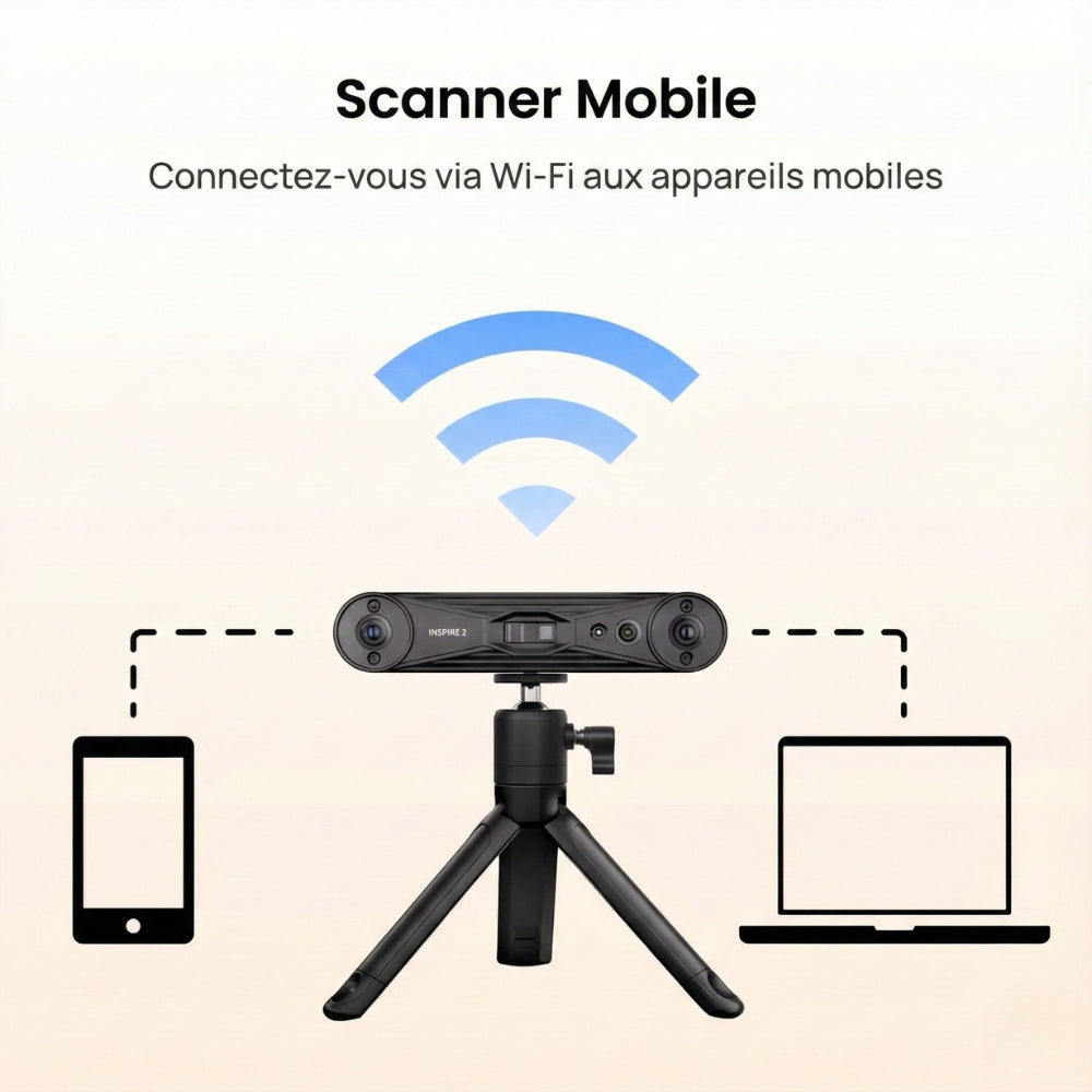 Revopoint - INSPIRE 2 Premium Edition - Scanner 3D Sans-Fil à Laser Infrarouge et Lumière Structurée