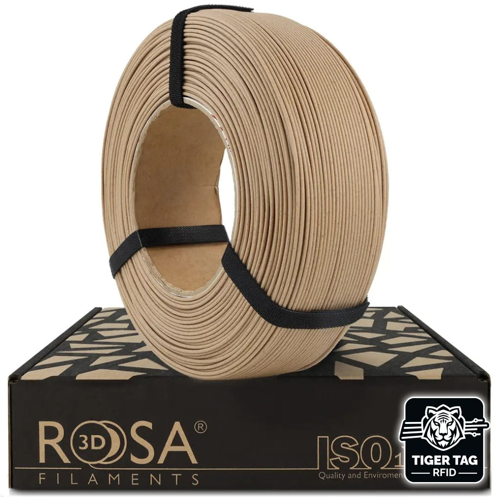 Rosa3D - BioWOOD - Natural - 1,75 mm - 1 kg Refill avec RFID TigerTag