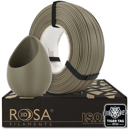 Rosa3D - PLA-CF - Marron Olive Mat (Matt Olive Brown) - 1,75mm - 1kg - Refill avec RFID TigerTag