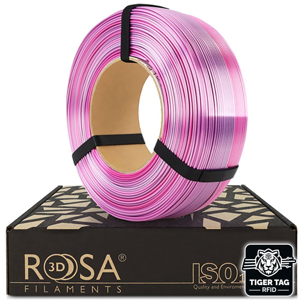 Rosa3D - PLA Rainbow - Arc-en-ciel Fleur (Multicolour Silk Flower) - 1,75 mm - 1 kg Refill avec RFID TigerTag