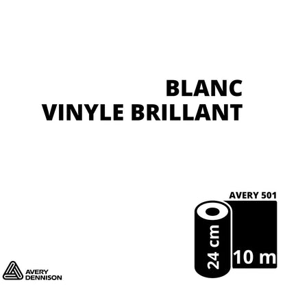 AVERY 500 - Vinyle Adhésif - Blanc Mat - 24 cm x 10 m
