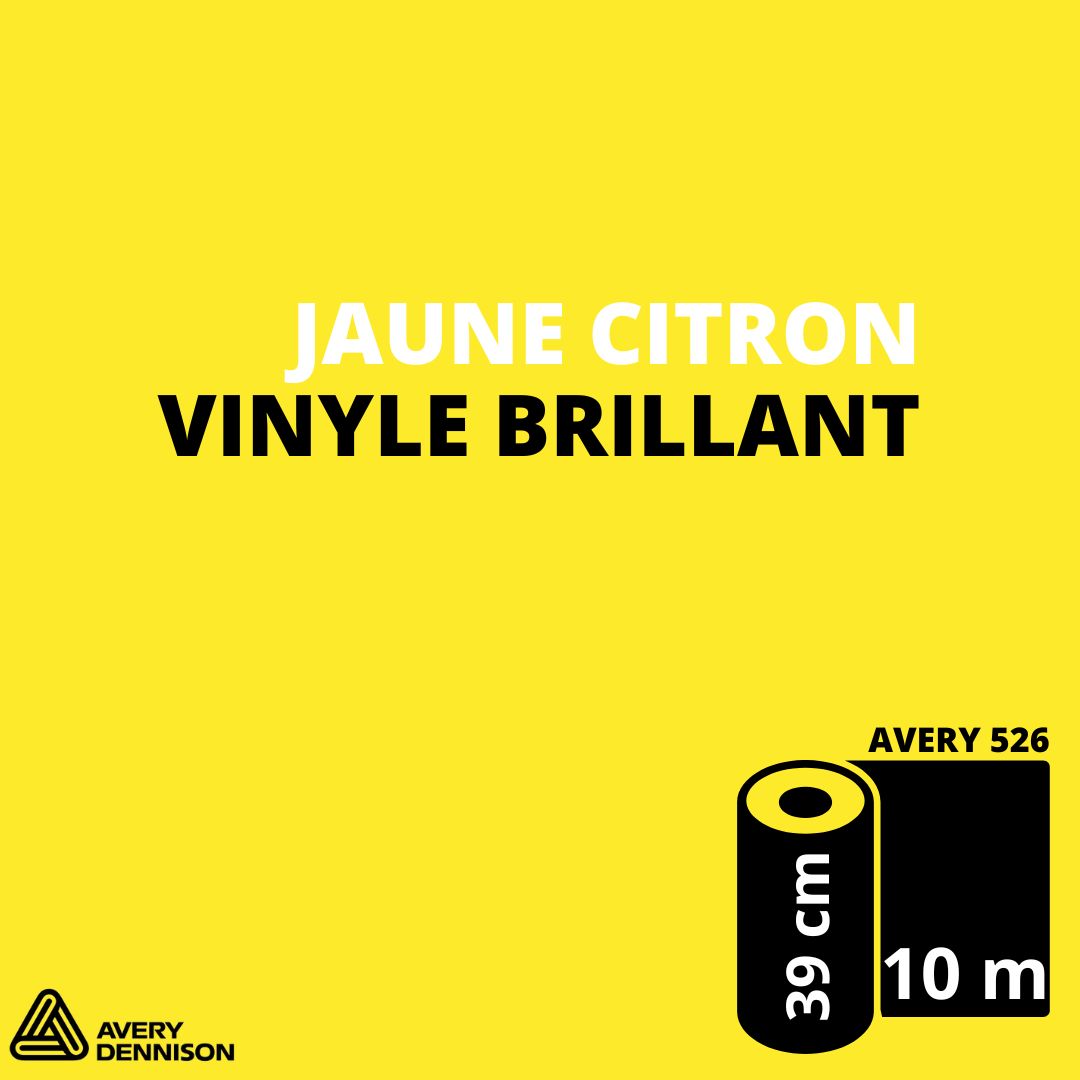 AVERY 500 - Vinyle Adhésif - Jaune Brillant - 39 cm x 10 m