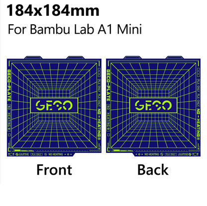PFE - Plateau froid GECO pour imprimante Bambu Lab A1 MINI – lit de construction PLA – double face  – 184×184 mm