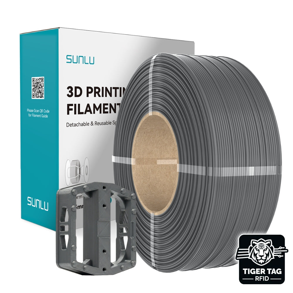 Sunlu - PETG - Gris (Gray) - 1,75 mm - 1 kg - Refill avec RFID TigerTag