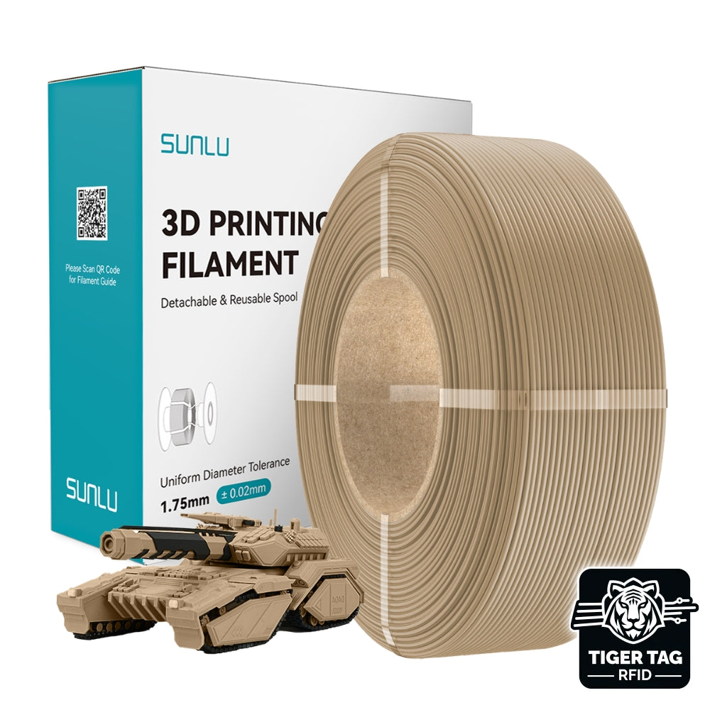 Sunlu - PETG - Chêne (Oak) - 1,75 mm - 1 kg - Refill avec RFID TigerTag