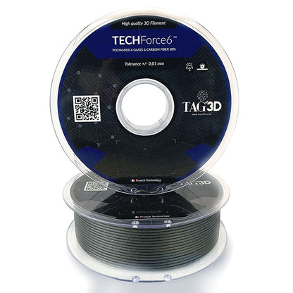 Tag3D - Nylon TECHForce 20GF/10CF - True Black (Neutre) - 1.75 mm - 1 kg