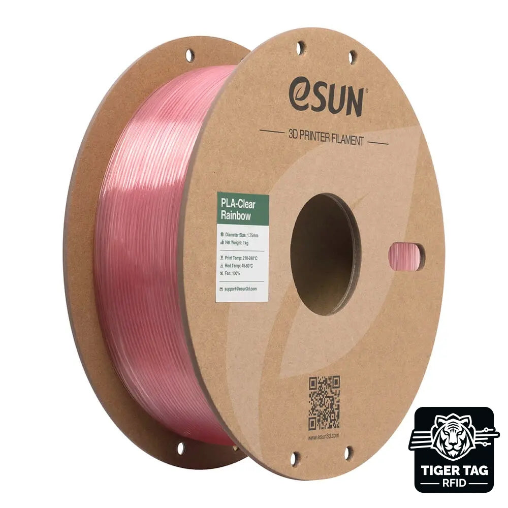 eSun - PLA-Clear Rainbow - Rose Cristal (Pink Crystal) - 1,75 mm - 1 kg avec RFID TigerTag