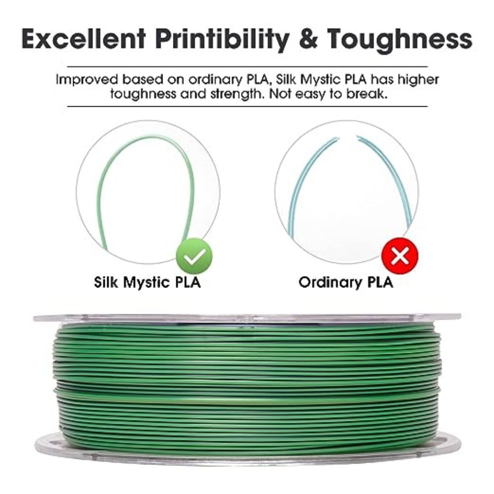 eSun - eSilk-PLA Mystic - Or/Vert/Noir (Gold Green Black) 1,75 mm - 1 kg