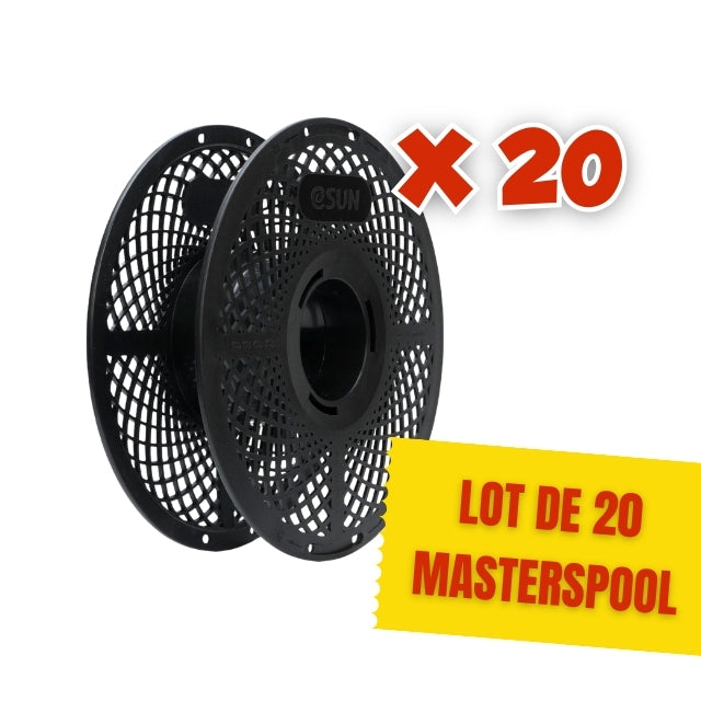 eSun - Lot de 20 eSpool+ v2.0 Noire - MasterSpool Bobine Réutilisable (Reusable Spool) ♻️ Consignées