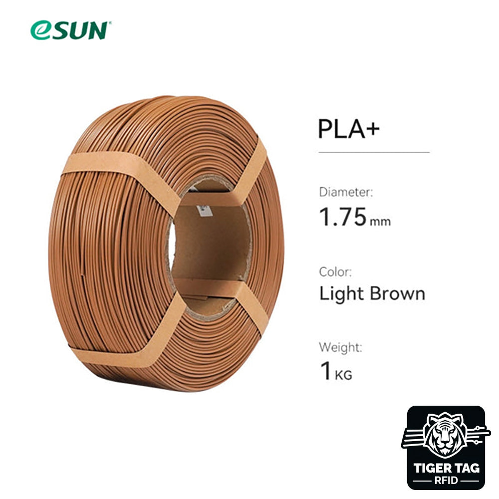 eSun - PLA+ - Marron Clair (Light Brown) - 1,75 mm - 1 kg Refill avec RFID TigerTag