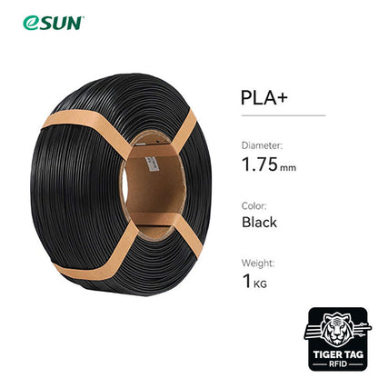 eSun - PLA+ - Noir (Black) - 1,75 mm - 1 kg Refill avec RFID TigerTag
