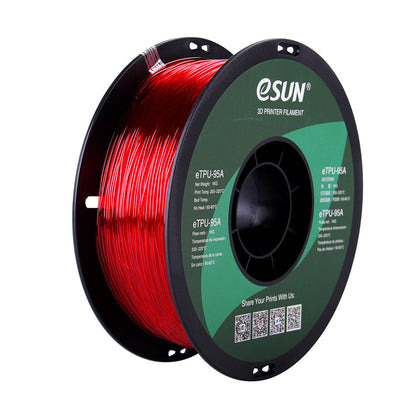 Bobine eSun de eTPU-95A Transparent Red - 1 kg - Bobine plastique