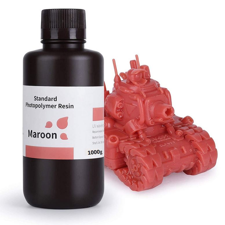 ELEGOO - Résine UV Standard - Bordeaux (Maroon) - 1 kg