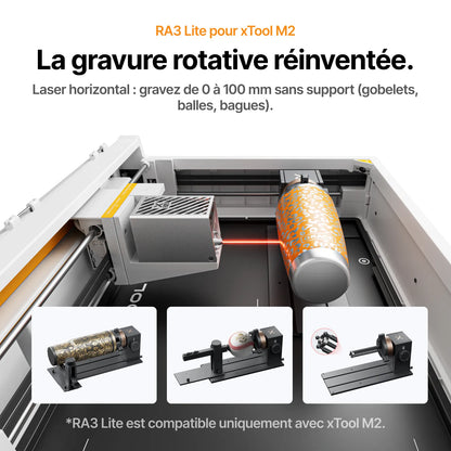 xTool - RA3 Lite - Gravure rotative intelligente pour bagues, gobelets et ornements