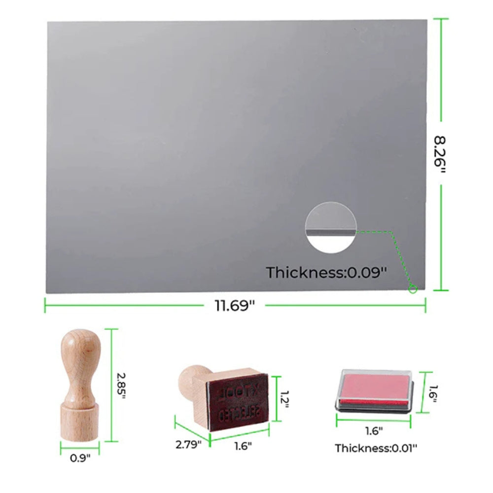 xTool - Kit de tampons en caoutchouc pour gravure laser