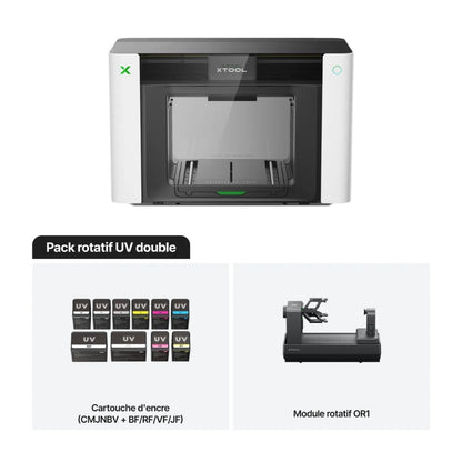 xTool - O1 Omni Printer - Pack Rotatif UV Double (Dual UV Rotary Bundle)
